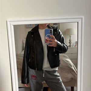 Zara Black Faux Leather Jacket